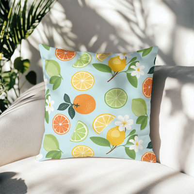 Sunny Citrus Decorative Outdoor Throw Pillow