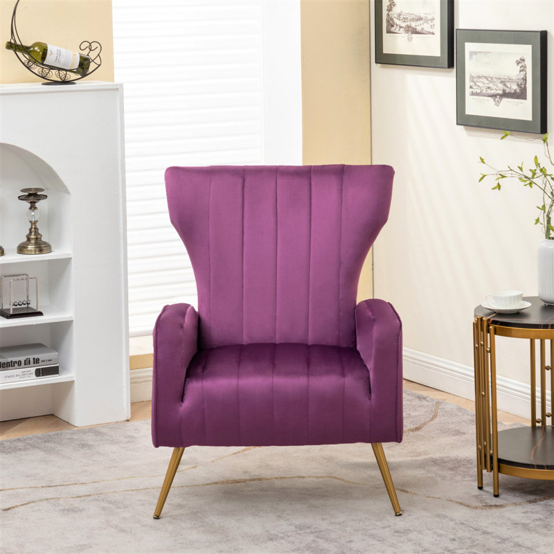 Ceijay Velvet Armchair, Purple Velvet