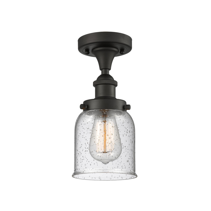 Ballston Urban - Bell - 1 Light 5" Semi-Flush Mount, Oil Rubbed Bronze, Seedy, No Bulb Included