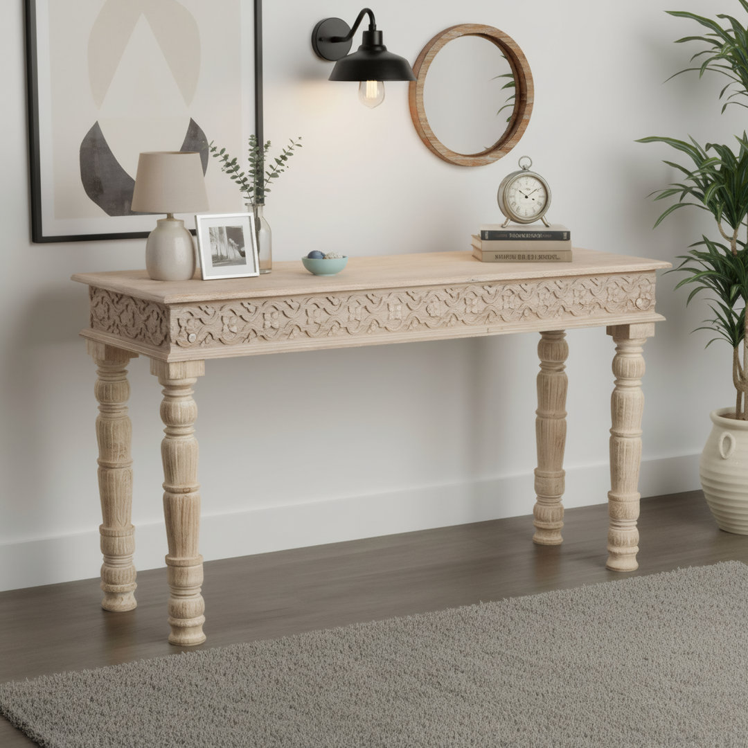 Aarohi 57" Solid Wood Console Table One Allium Way® 