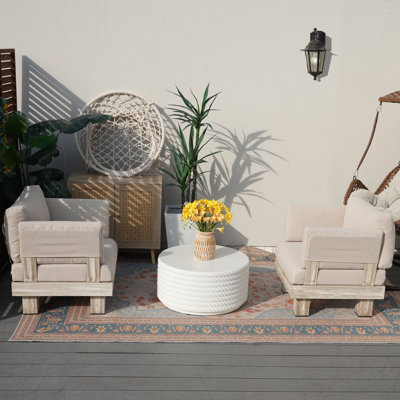 Shenia 3-Piece Outdoor Upholstered Coversation Set