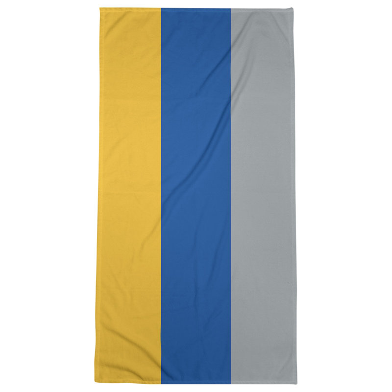 Lightweight Bath Towel, Gold/Royal Blue/Gray, Poly/Cotton