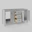 Meuble-lavabo à double cuve festonné 60 po - gris clair - sans comptoir - boutons dorés-123431079-123431083