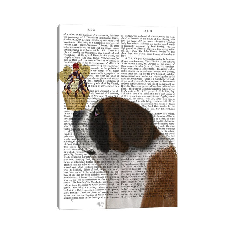 St. Bernard Ice Cream, Print BG by Fab Funky - Wrapped Canvas Print, 20.32 cm H x 30.48 cm W
