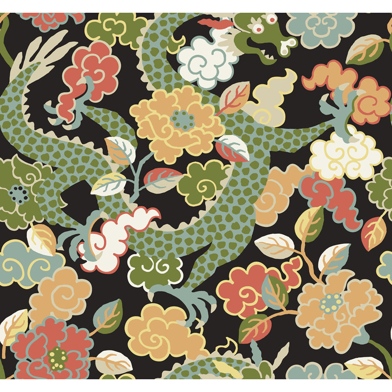 Keiundra Floral Wallpaper Roll, Black