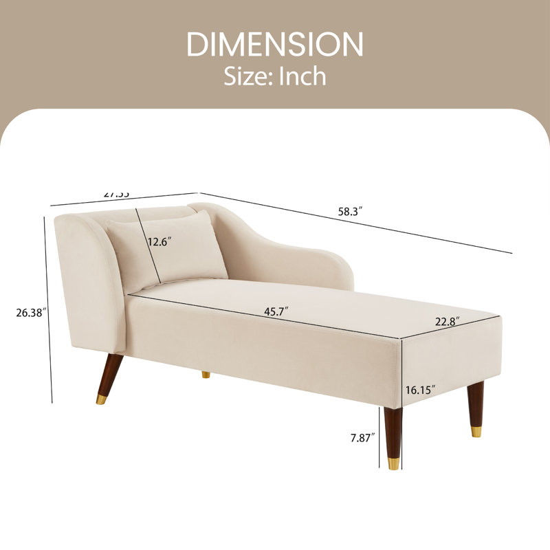 Revêtement en velours de chaise longue Modern, Velours beige