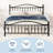 Metal Bed Frame with Vintage Circular Headboard and Footboard for Bedroom, No Box Spring Needed-875262787