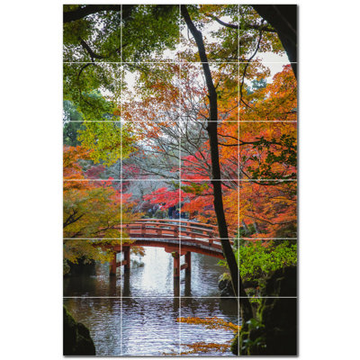 Panneau mural décoratif en céramique satinée Bridge Photo 6 po x 6 po