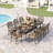 Afat 8 - Person Patio Dining Set with Rectangular Table , Cushions Included-982923339