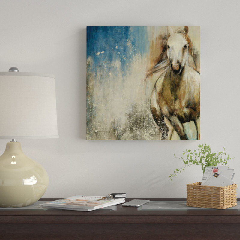 «Horses I», impression sur toile, H 18 po x l 18 po x P 1,5 po, Pas de tapis, Toile tendue