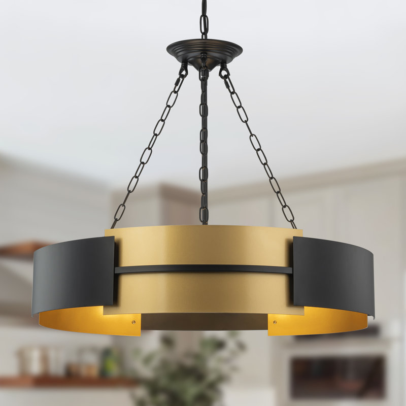 Lustre tambour industriel à 6 lumières à intensité variable Vankirk