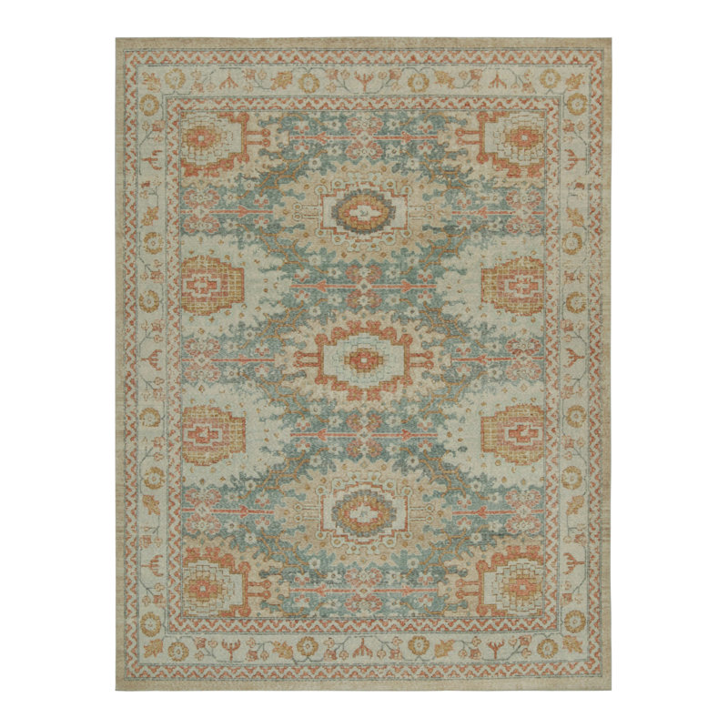 Distressed Homage Hand Knotted Wool Animal Print Area Rug, Rectangle 12' x 18'