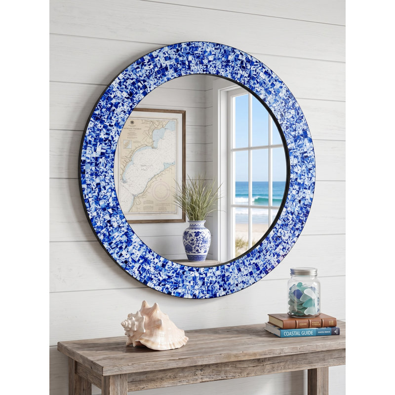 Miroir décoratif moderne et contemporain Gelantipy, Saphir / argent