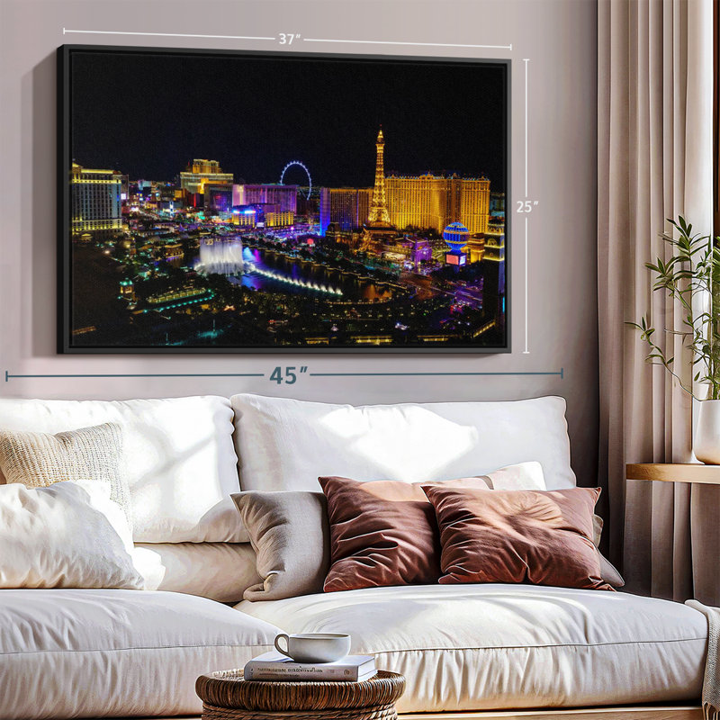 Art mural Las Vegas, H 25 po x l 37 po