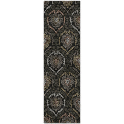 Premium Machine Washable Prisco Black Rug