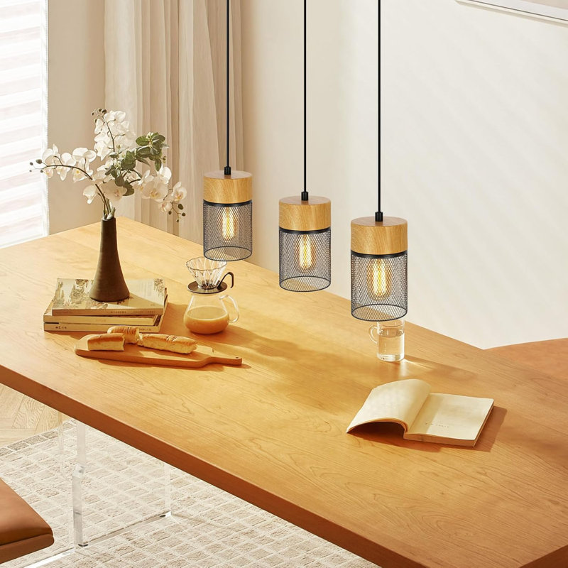 3 - Light Matte Black Cylinder Pendant