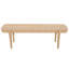 Banc Zellan de 150 cm de long, style moderne du milieu du siècle, en bois massif avec ceinture cannelée, pour salle à manger, chambre ou salon.-133996139