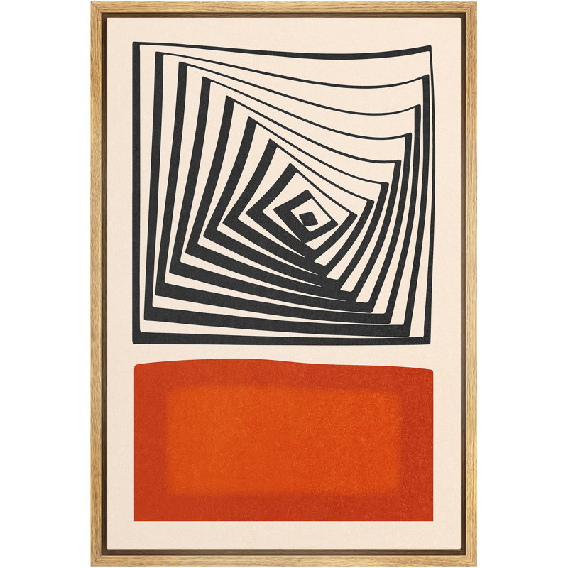 Motif de motifs géométriques carrés abstraits de couleurs vibrantes encadrées sur toile, H 36 po x l 24 po x P 1,5 po