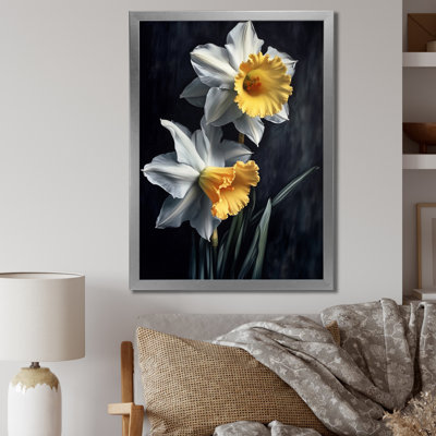«Yellow Gray Daffodils Natures Impression II» sur toile