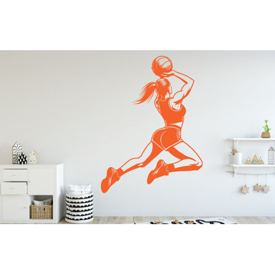Basketball Girl Wall Decal, Basketball Wall sticker, Basket Girl Basketball wall art Kids room Decal  250DRE