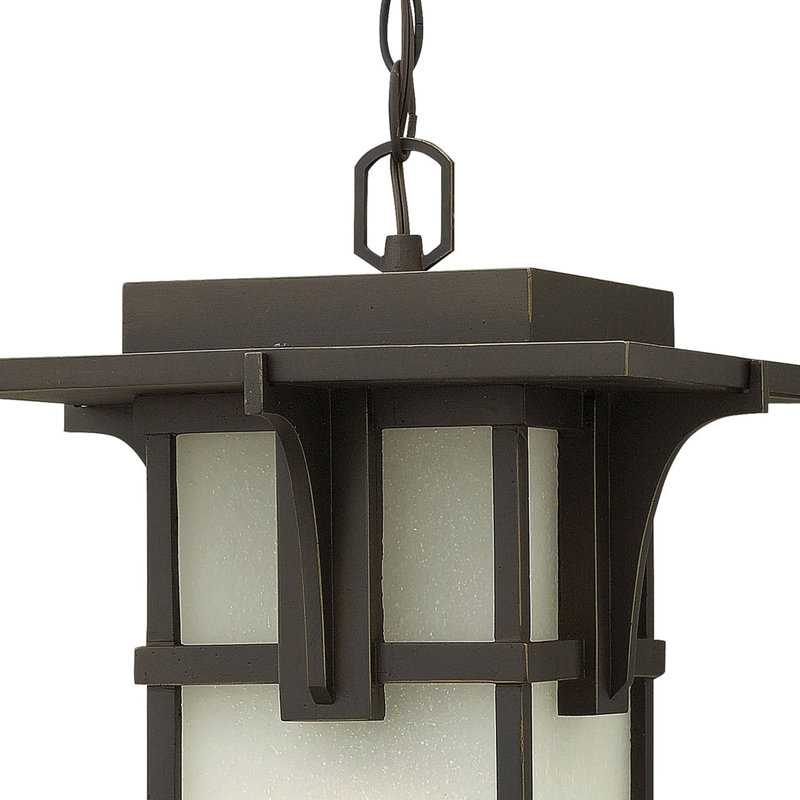 Manhattan Bronze 1 -Bulb 19.3" H Outdoor Hanging Lantern, 100W Max Medium Incandescent