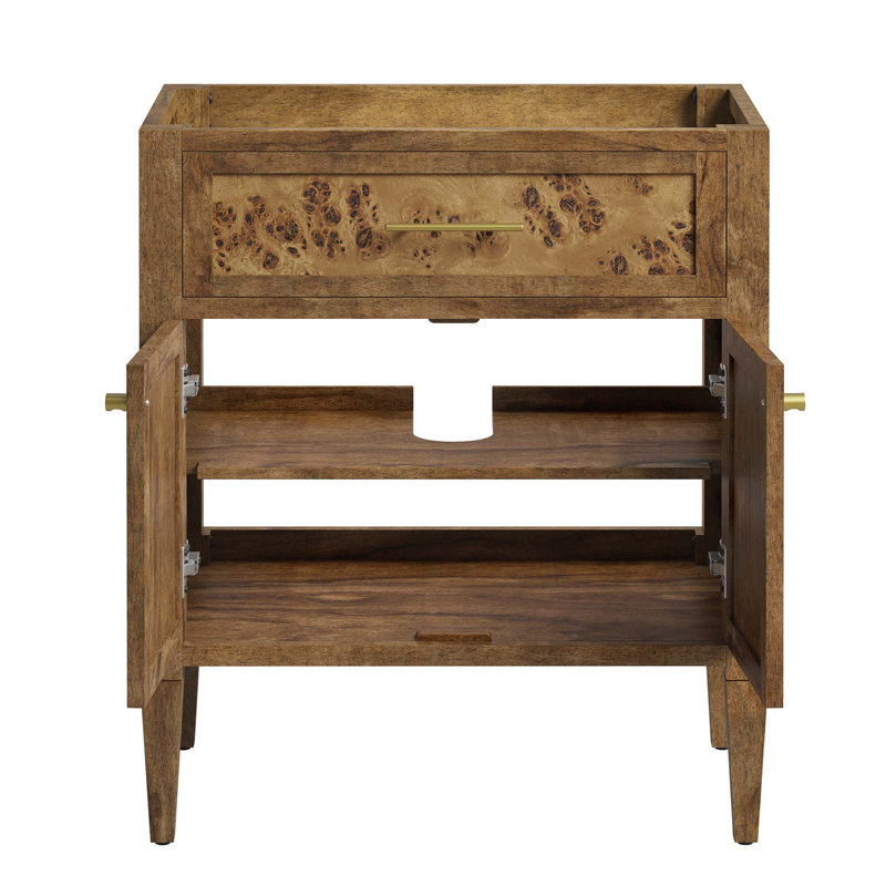 Elysian 30" Burl Wood Bathroom Vanity with Ceramic Sink