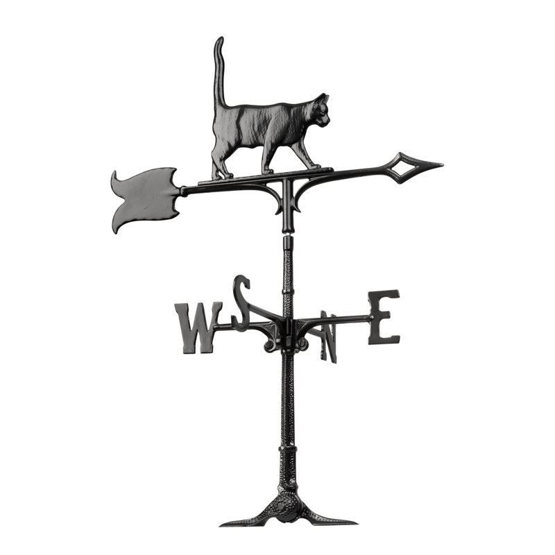 Rooftop 30" Cat Standing Weathervane, Black