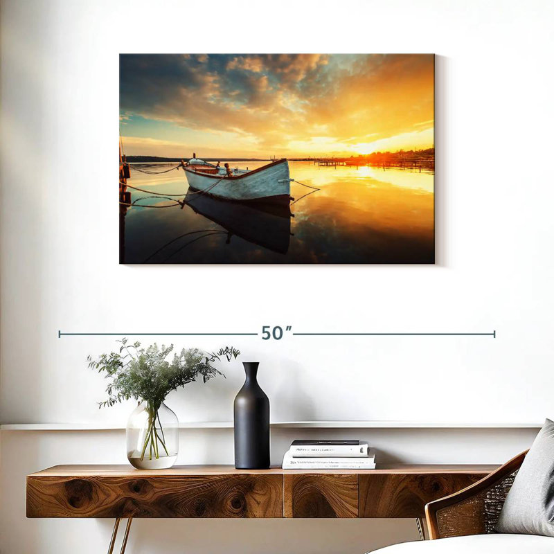 Mehar Empty Fishing Boat, 24" H x 36" W
