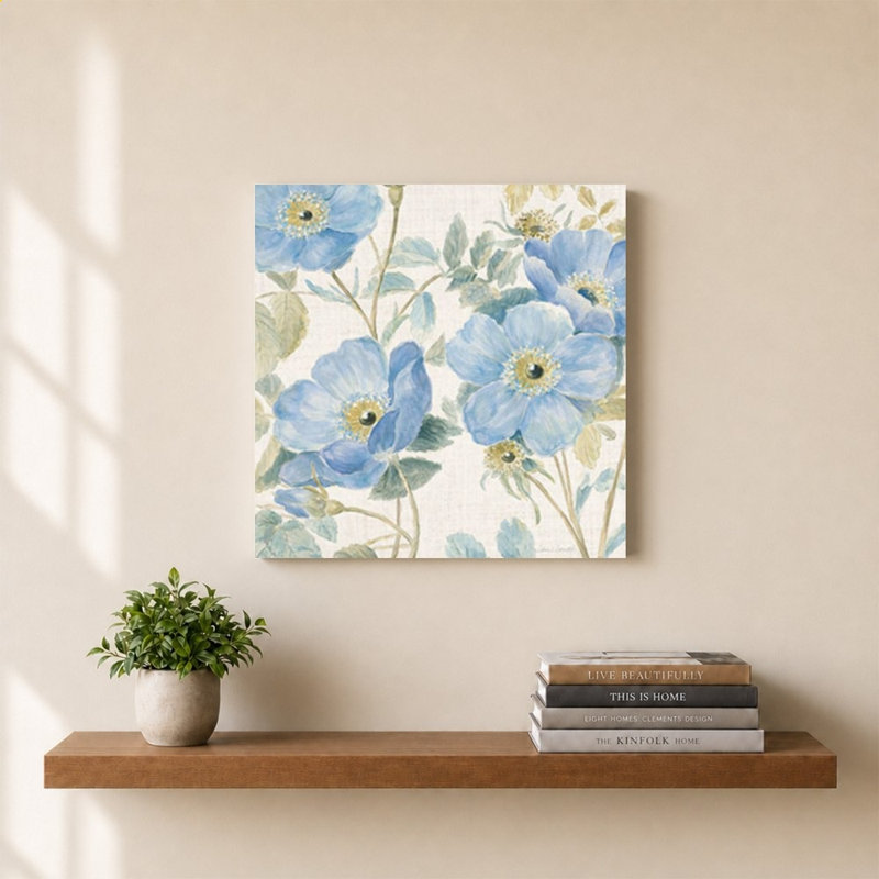More Blue Florals by Lanie Loreth - Graphic Art on Canvas, 30" H x 30" W
