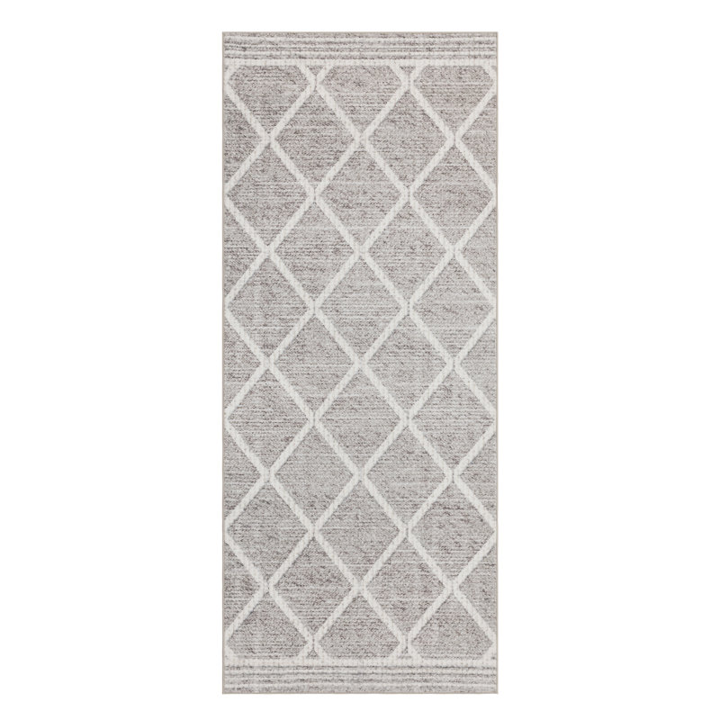 Lusko Tessa Distressed Machine Washable Area Rugs, Runner 2'6" x 8', Beige Ivory
