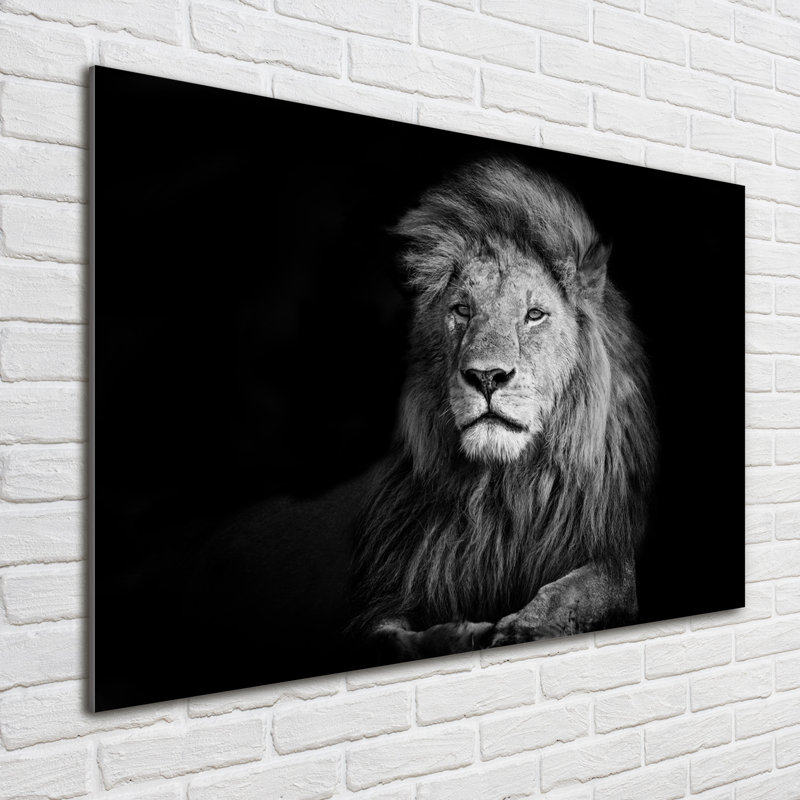 Lion - No Frame Print on Glass