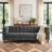 3 - Piece Upholstered Gray Tufted Corduroy Modular Sectional with Pillow Back-613108627-612901933-612901934