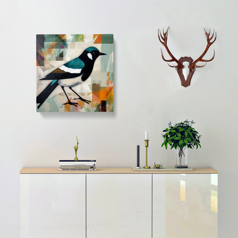 Magpie Bauhaus - Wrapped Canvas, 50cm H x 50cm W x 3cm D