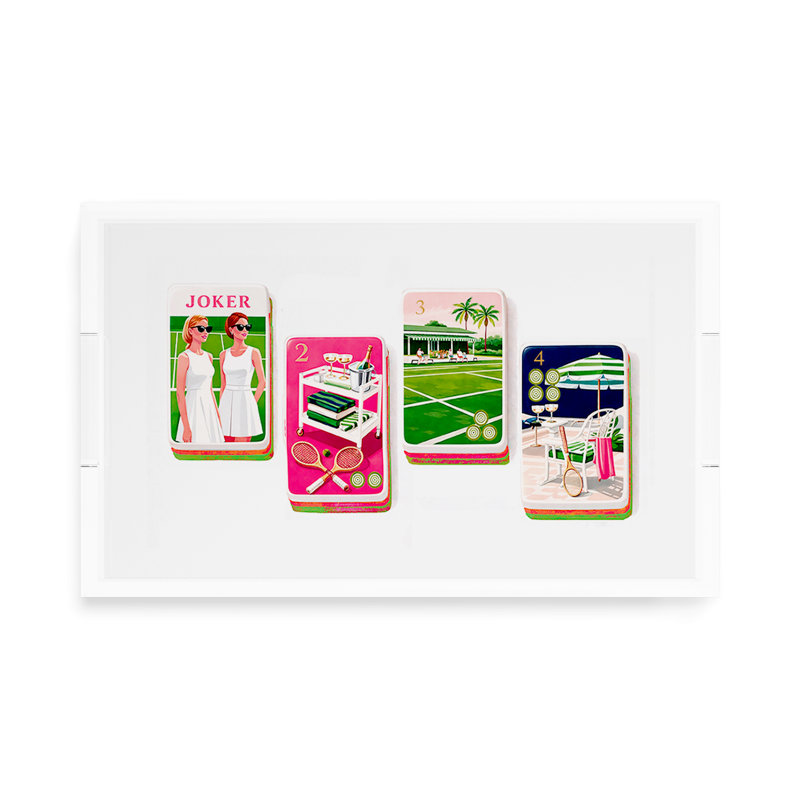 Mahjong Acrylic Decorative Tray, 17"W x 10.5"D x 2"H