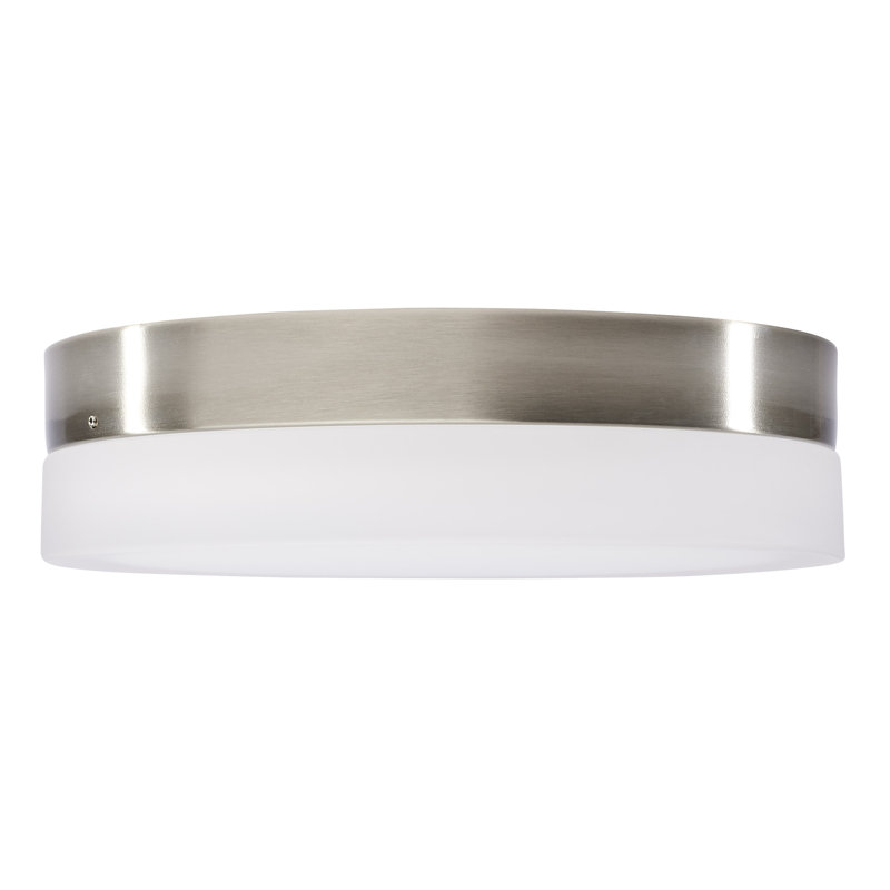 Glass LED Flush Mount, 3.13"H x 11"W x 11"D, Brushed Nickel