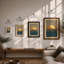Golden Horizon Retro - Framed Print-405153867-405153864