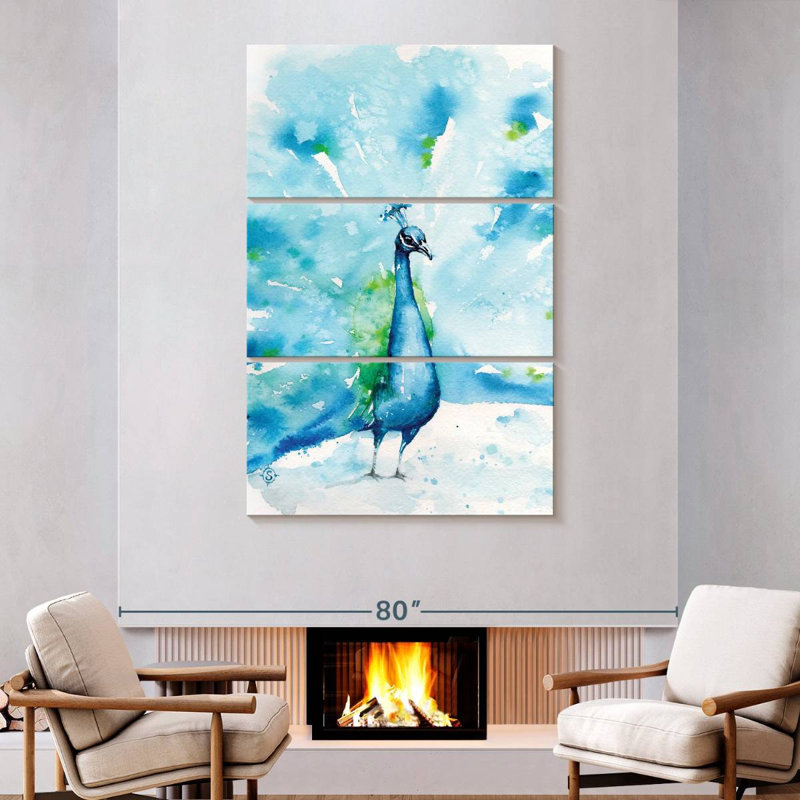 Brampt Peacocks About, 74" H x 48" W