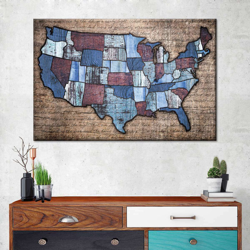 Impression sur toile Wood Grain USA, L 20 po x H 30 po x P 1,25 po