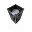 Pot à fleurs carré en forme de colonne carrée - aluminium léger, plateau intérieur réglable et finition de ton bois moderne-1954216374
