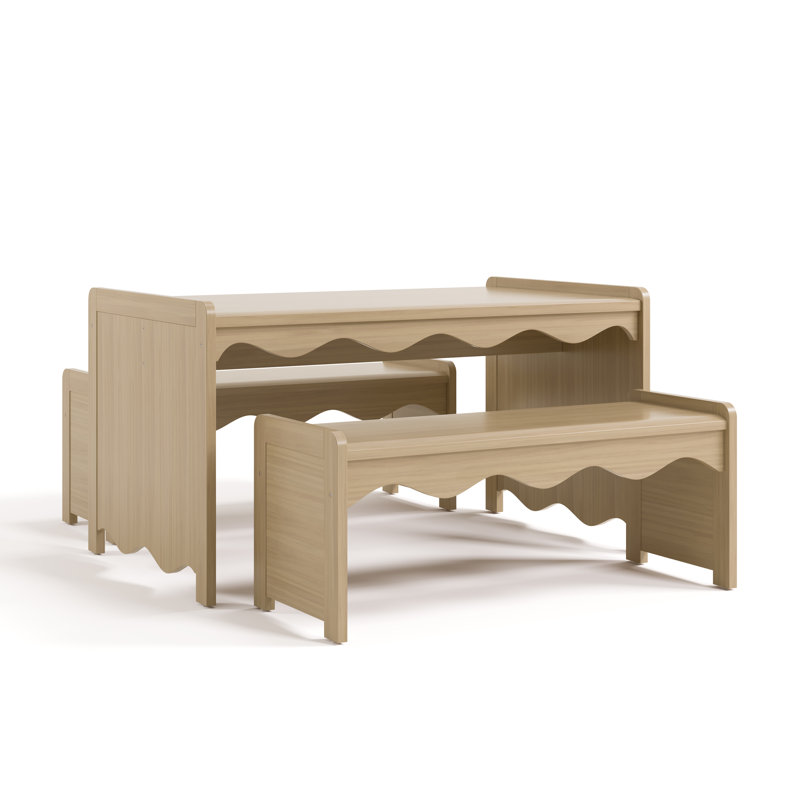 Casablanca Deluxe Montessori Indoor Kids Table And Bench Set, Driftwood