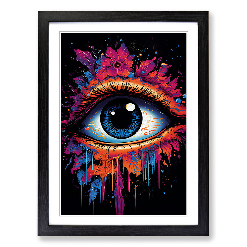 Eye - Single Picture Frame Print on Wood, Black Framed, 64cm H x 46cm W