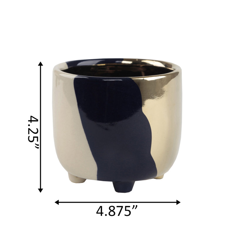 Pimentel Handmade Ceramic Pot Planter, Navy