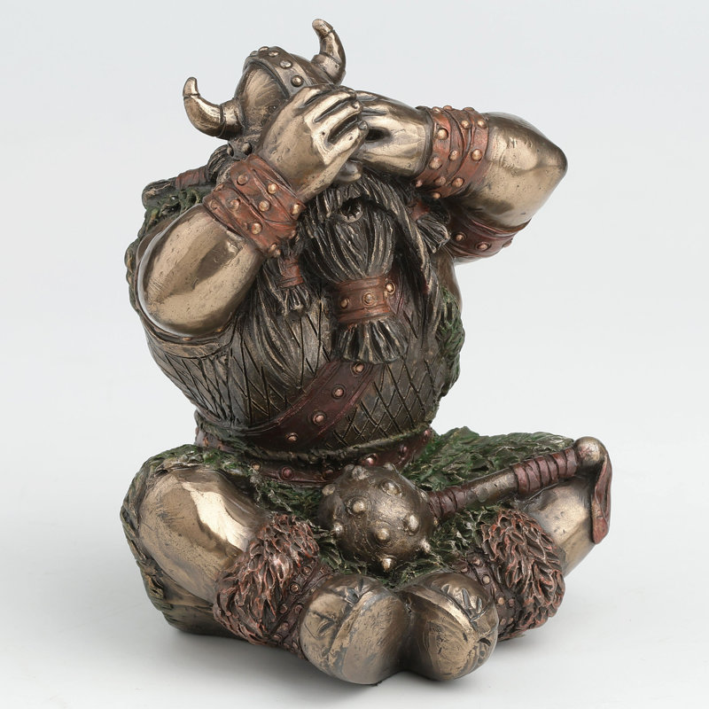 Viking 3,94 pouces H See See Evil Viking en bronze coulé à froid