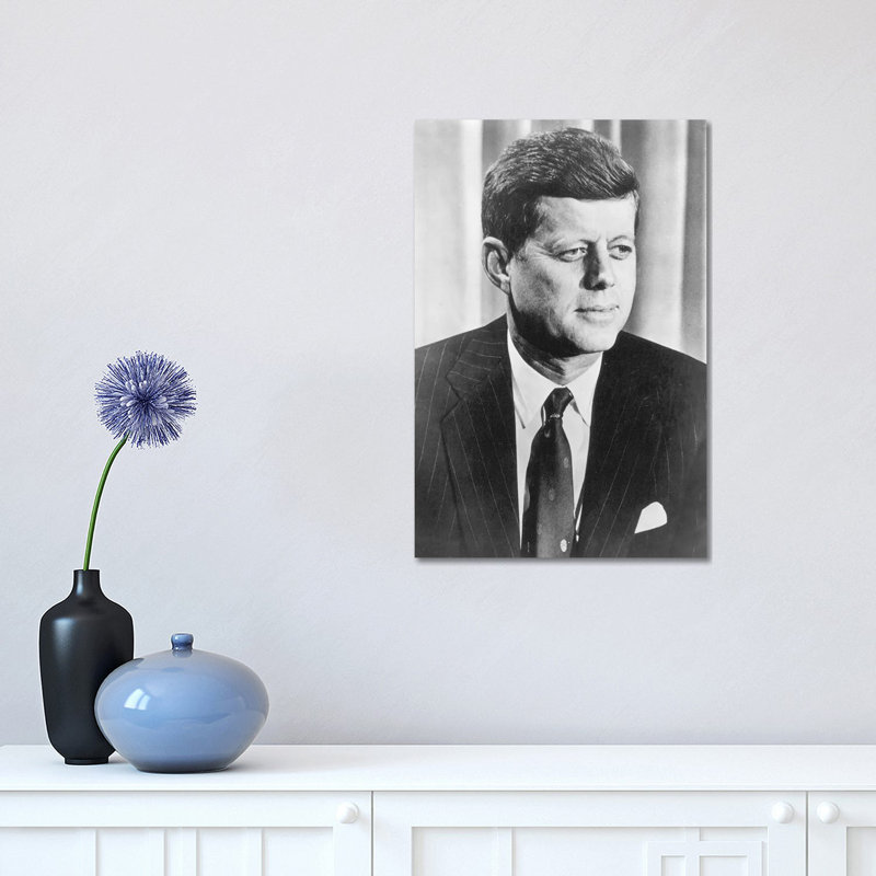 John F Kennedy - Wrapped Canvas Print, 45.72cm H x 30.48cm W x 1.91cm D