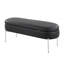 Banc contemporain en métal chromé et similicuir-1693035003