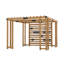 Pergola Sunjoy en bois de cèdre de 3,2 m x 3 m avec paroi d'intimité à lattes et jardinières suspendues réglables
