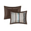 Couvre-lit réversible 5 pièces en bleu - Motif géométrique grand format 100% brun uni revers 2 élégants décorations pour la maison-117361287-117361289