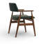 Chaise de salle à manger Arezzo en tissu noyer rembourré avec finition performance entièrement assemblée