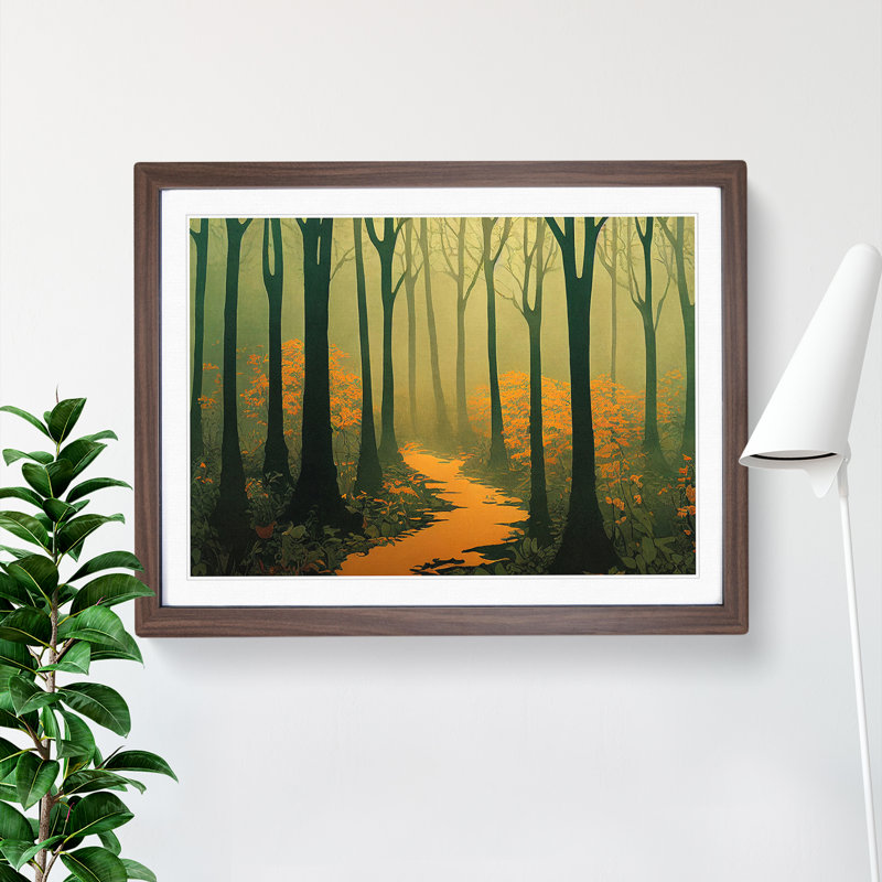 Boundless Forest 1 Piece Single Picture Frame Wall Art, 46cm H x 64cm W x 2cm D, Walnut Framed