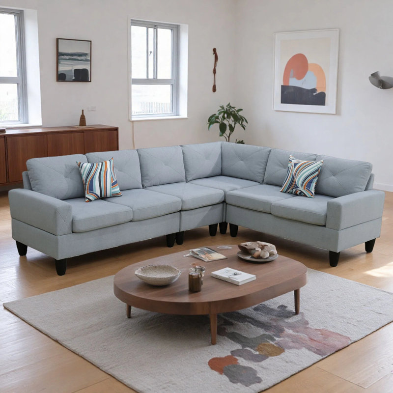Canapé modulaire 4 pièces Modern L, Gris